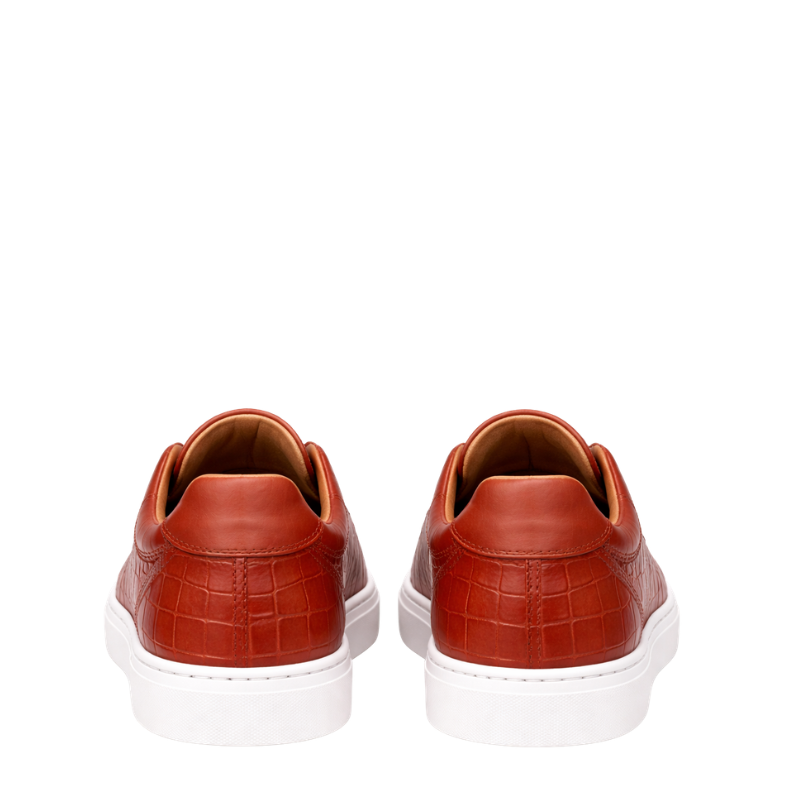 Italian Croc Embossed Lace Shield Sneakers