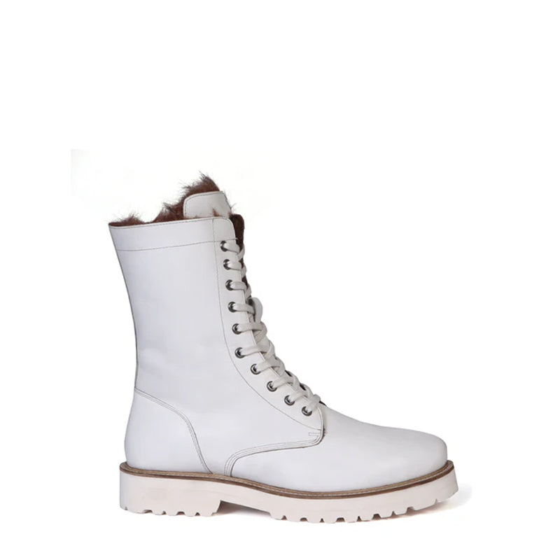 Men Chunky High Leather Ankle Black Boot