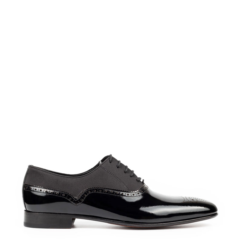 Men Patent Shiny Leather Handmade Oxford Shoe