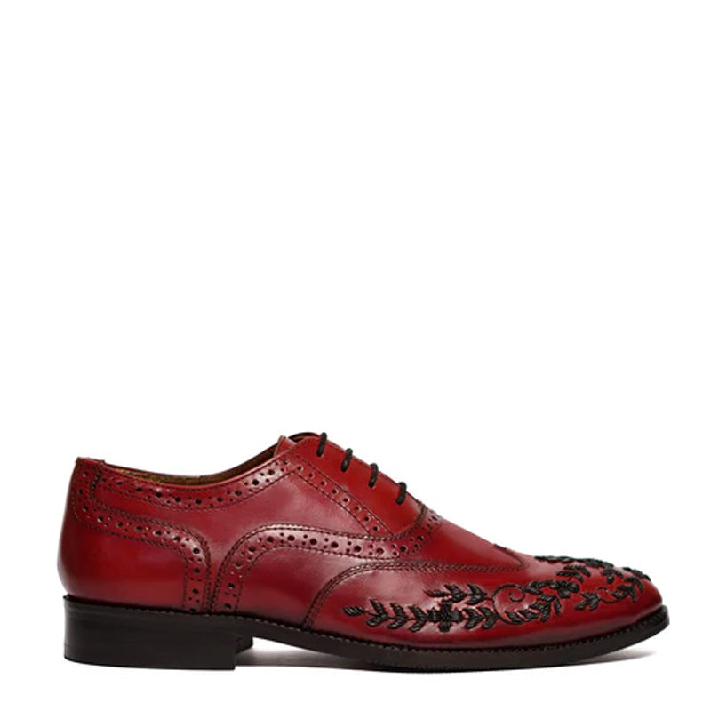 Leather Lace Up Wingtip Shoes For Men