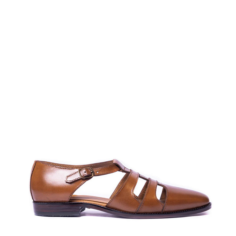 Premium Back Strap Shiny Leather Comfort Sandal