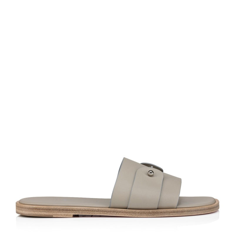 Men Slip-On Leather Off White Comfort Sandal