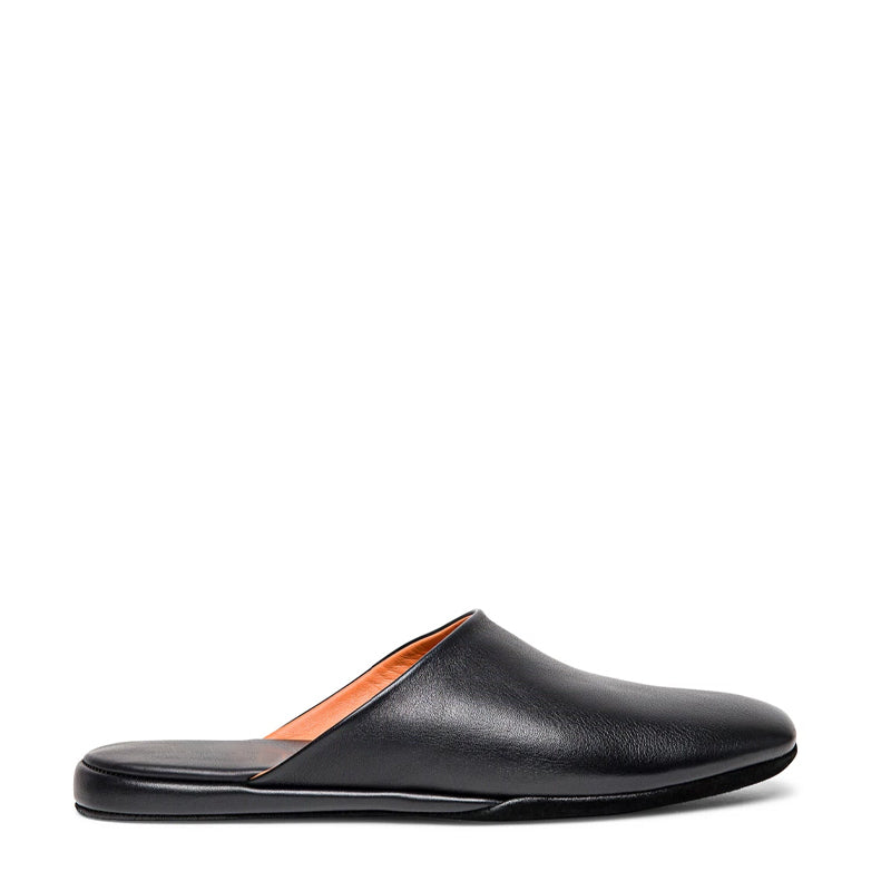 Men Striped Slip On Leather Slippers