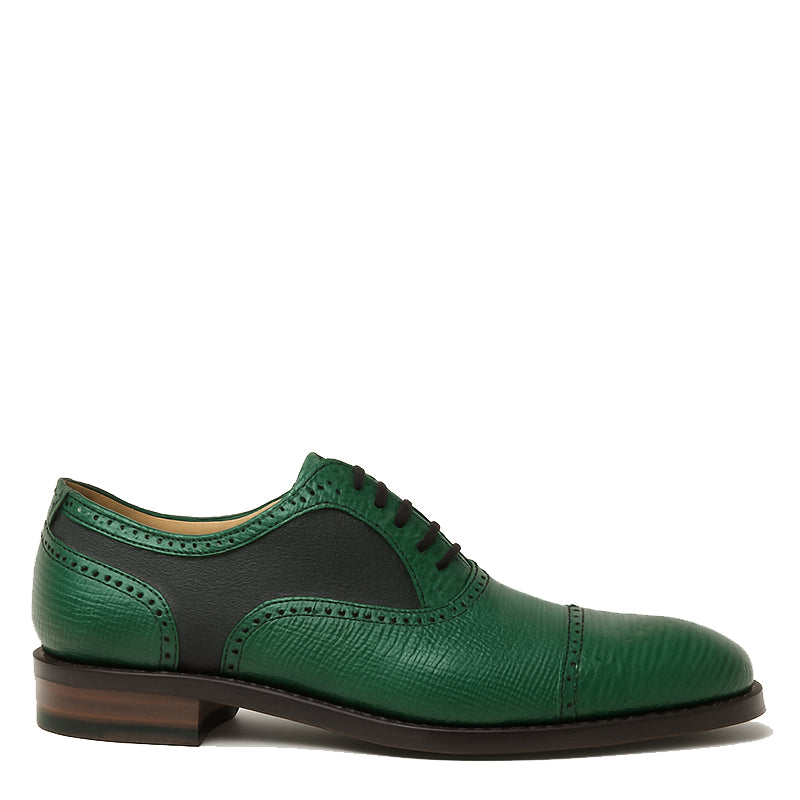 Luxury Leather Lace Up Dual Textured Oxford Shoes