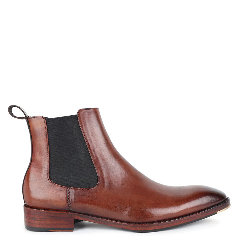 Patina Classic Leather Handmade Chelsea Boot Reddish