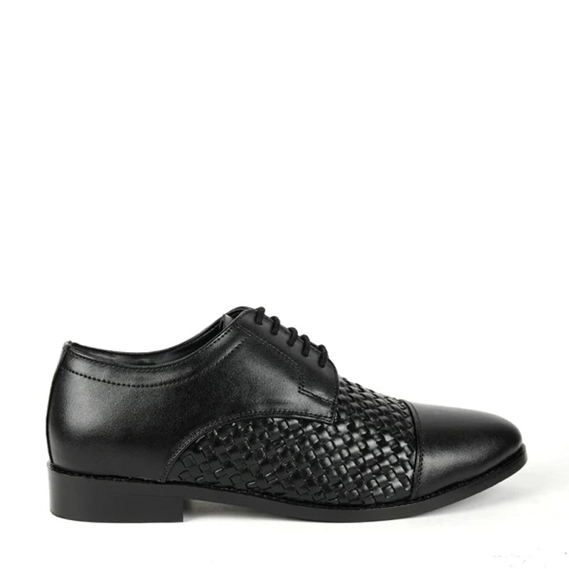 Men Braided Captoe Leather Oxford Tan Shoe