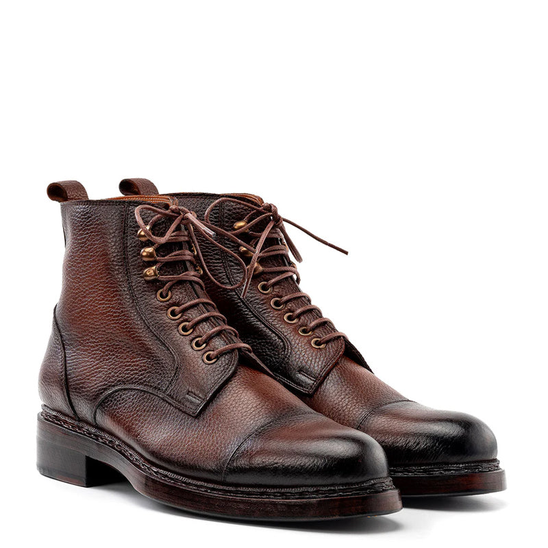 Men Custom Handmade Lace Up Leather Ankle Boots