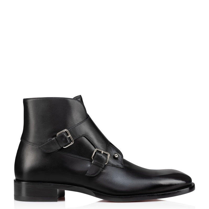 Double Monk Solid Leather High Ankle Boot