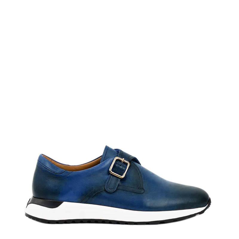 Blue Leather Men Loafer