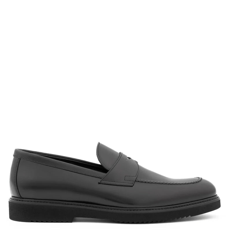Embossed Casual Penny Leather Brown Loafer