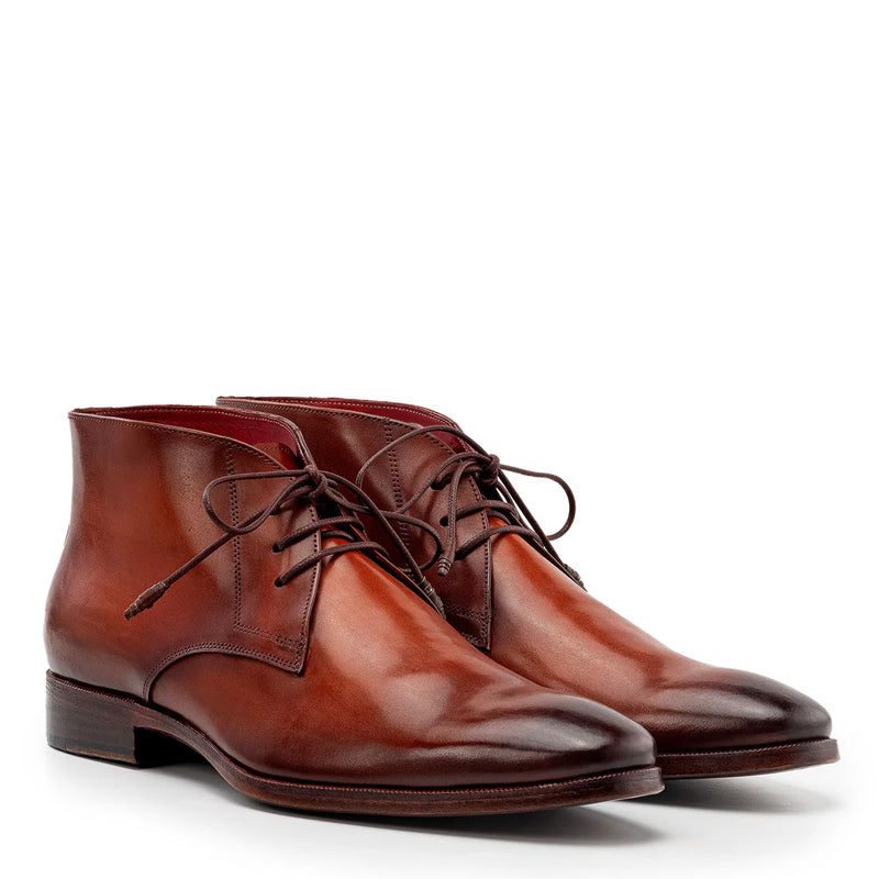 Men Custom Handmade Lace Up Leather Chukkas Boots