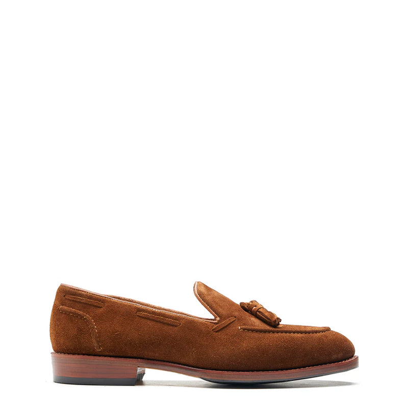 Men Suede Leather Slip-On Tassel Brown Loafer