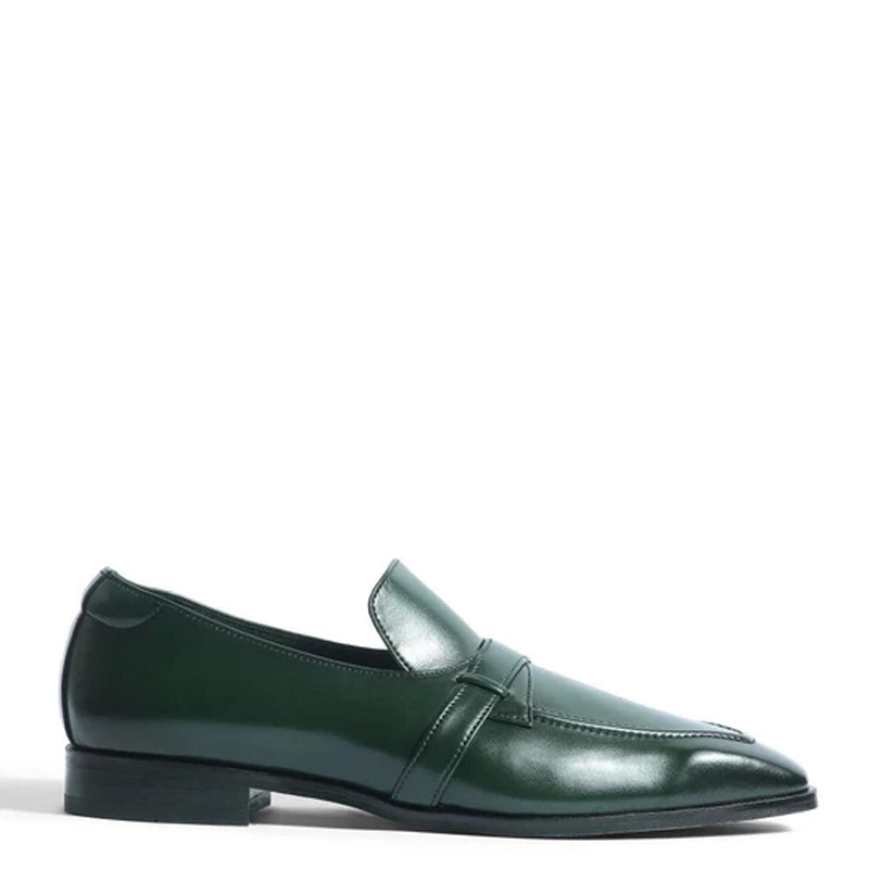 Classic Design Polished Shiny Leather Brown Loafer