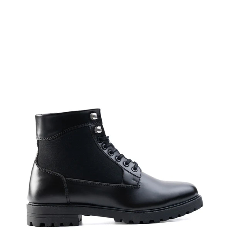 Luxury Mid-Top Solid Leather Ankle Boot