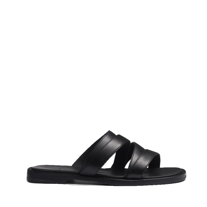 Men's Black Strappy Comfort Sandal