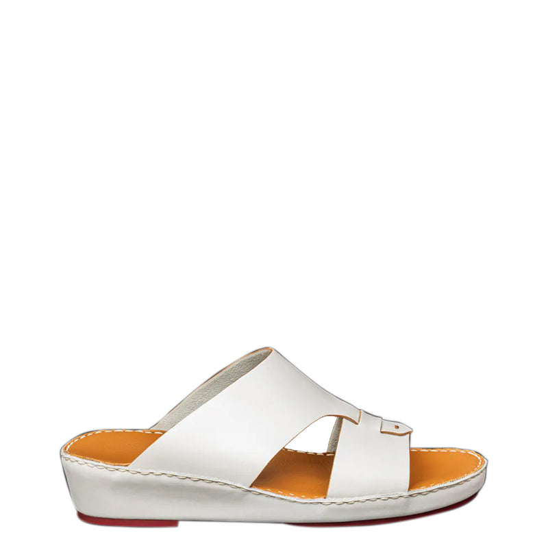 Premium Open Toe Leather Stich Comfort Arabic Off White Sandal