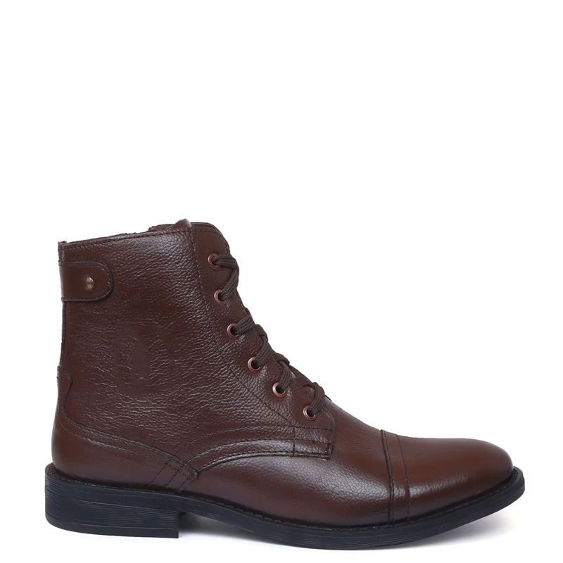 Men Lace-Up Leather Casual High Ankle Boot