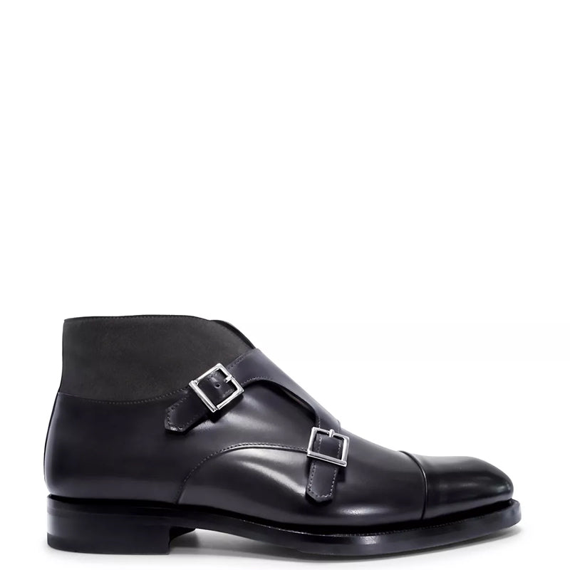Patina Handmade Leather Double Monk Ankle Boot