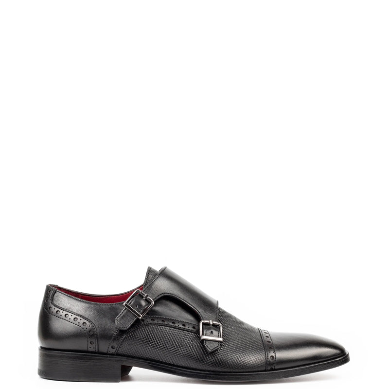 Handmade Polished Shiny Leather Stylish Double Monk Shoe