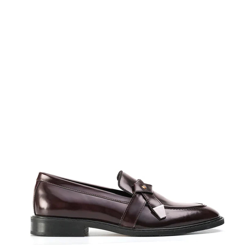 Men Slip On Polished Leather Formal Burgundy Loafer