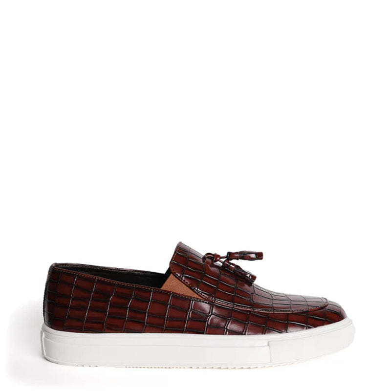 Chic Croc Slip On Leather Loafer