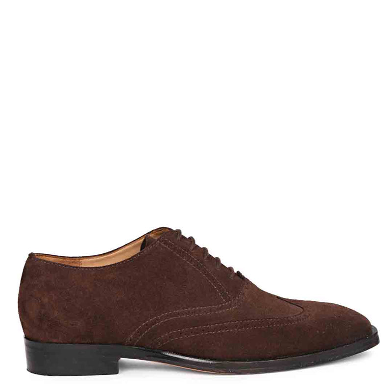 Leather Square Toe Lace Up Green Wingtip Oxford Shoe