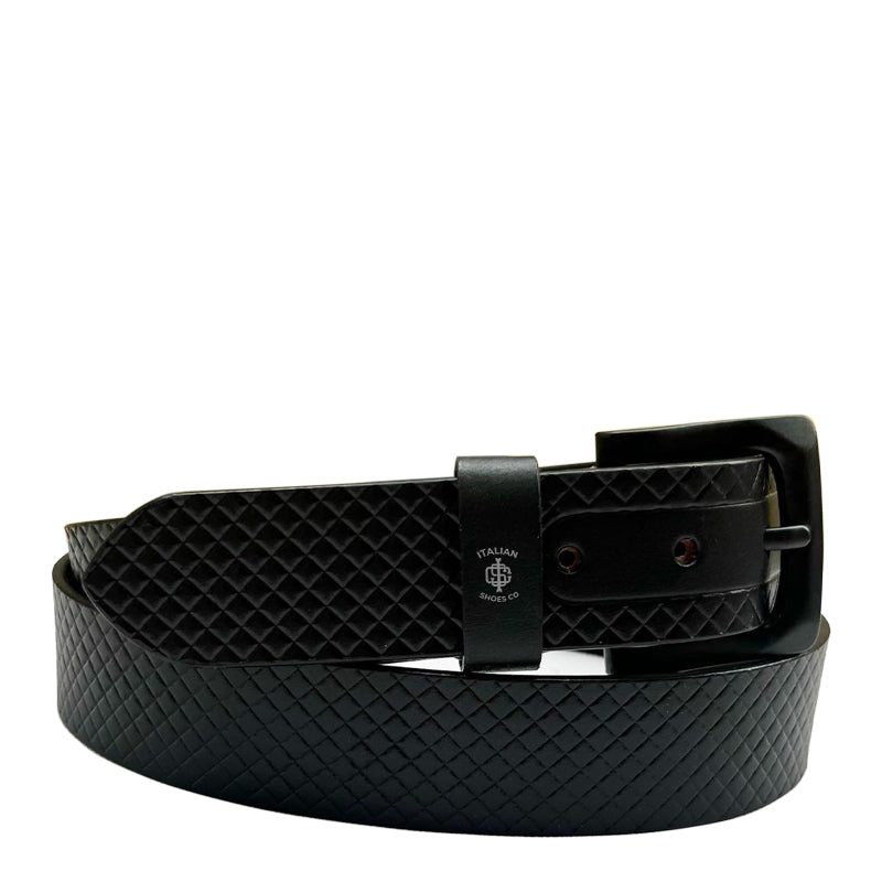 Pliancy Attraverso Black Leather Belt