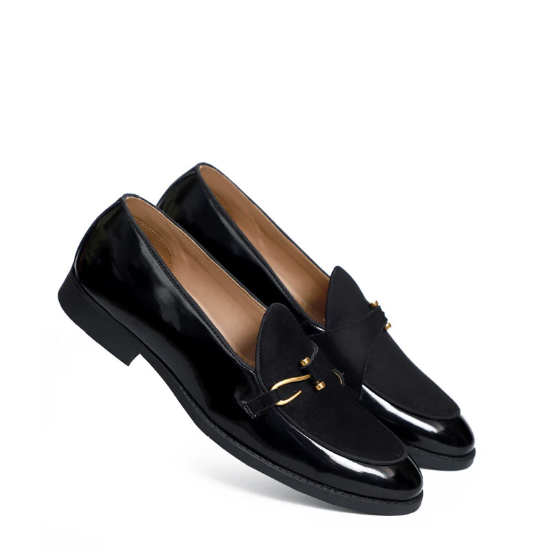 Patent Handmade Leather Brown Loafer For Men