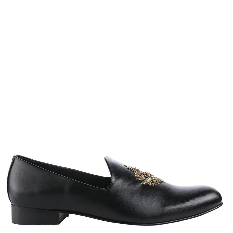 Mens Embroidered Round Toe Slip on Mojaris