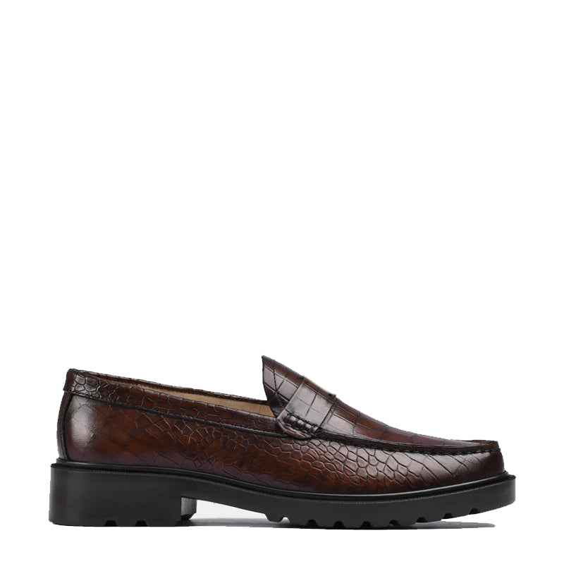 Men's Round Toe Croc Loafers