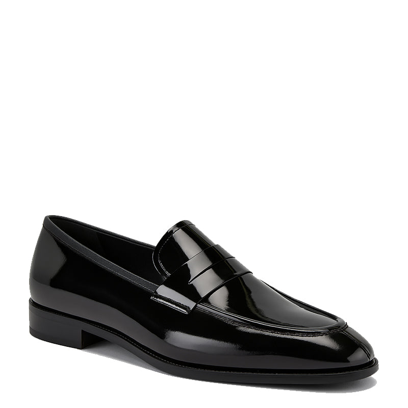 Luxury Leather Penny Loafer with Glossy Finish