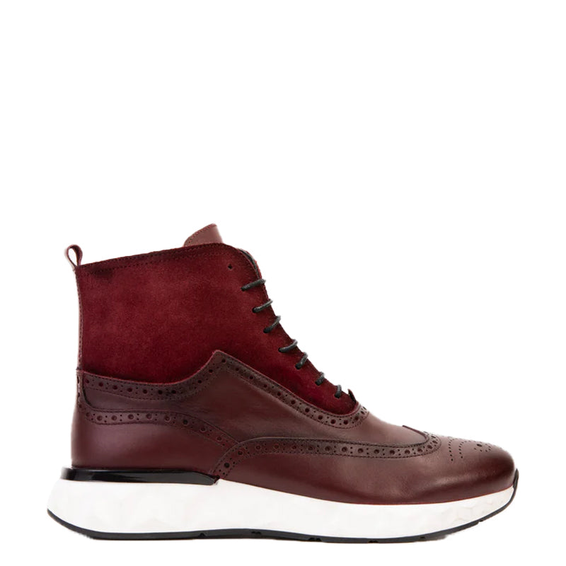 Premium Leather Lace-Up Wingtip Brown Boot