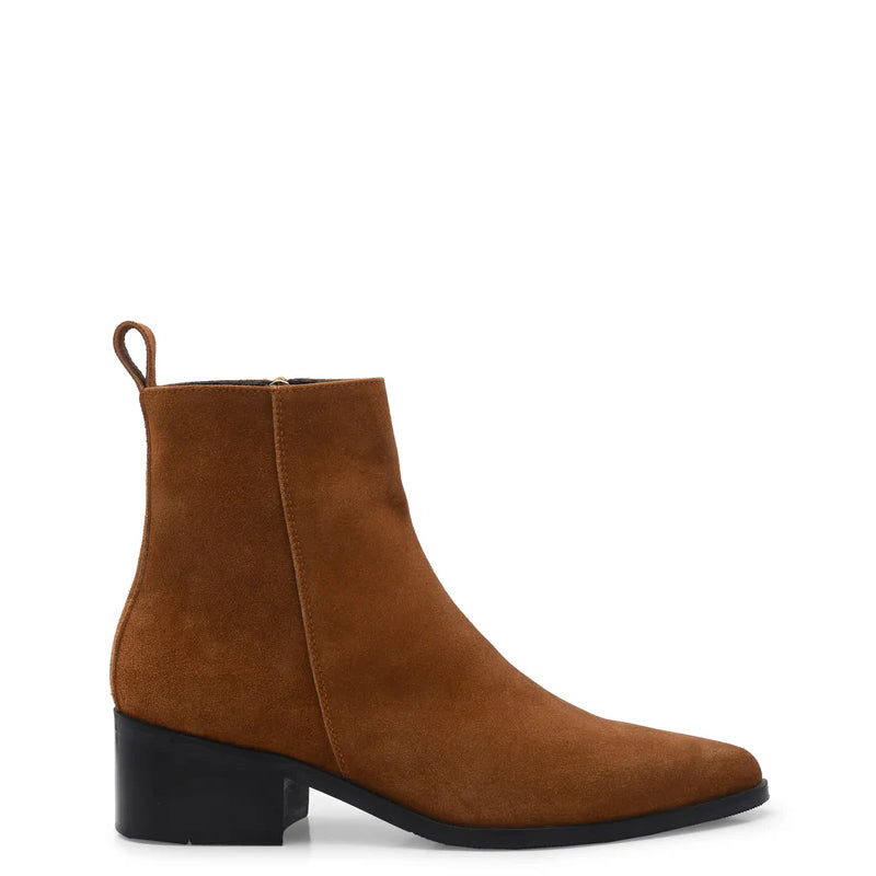 Suede Leather High Heel Side-Zipper Boot