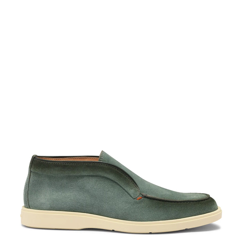 Olive Green Suede Loafer For Men