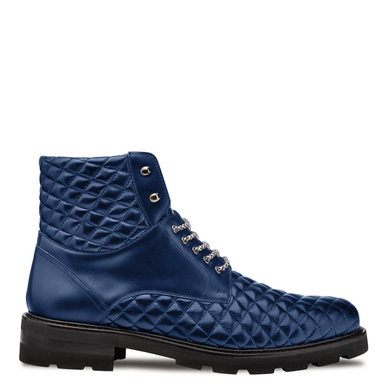 Blue Timeless Lace-Up Leather Boots