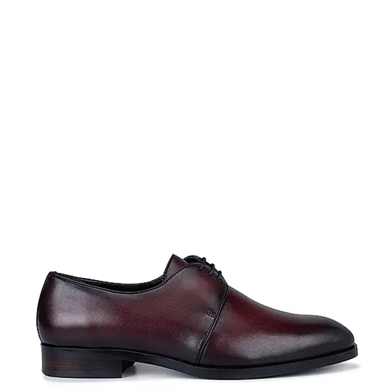 Plain Polished Shiny Leather Derby Shoe