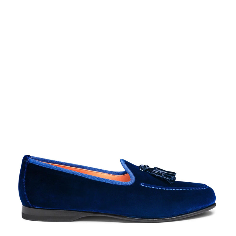 Suede Andrea Velvet Leather Tassel Black Loafer