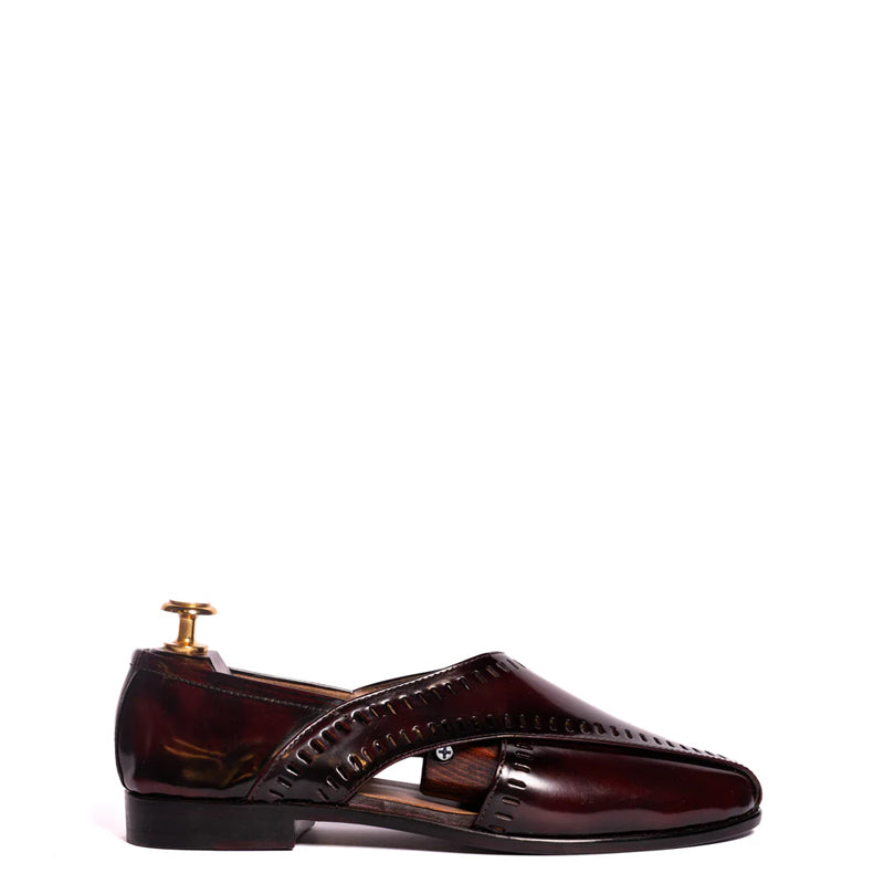 Classic Design Cross Strap Peshawari Cherry Sandal