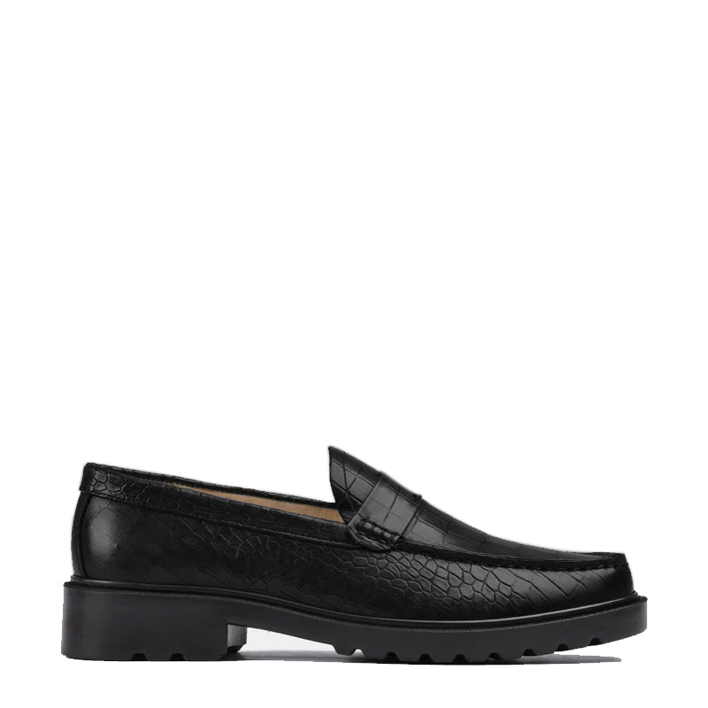 Men's Round Toe Croc Loafers