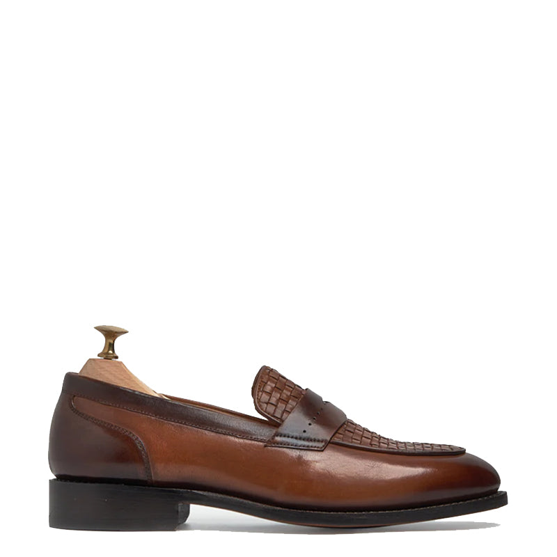 Leather Stacked Loafer for Man