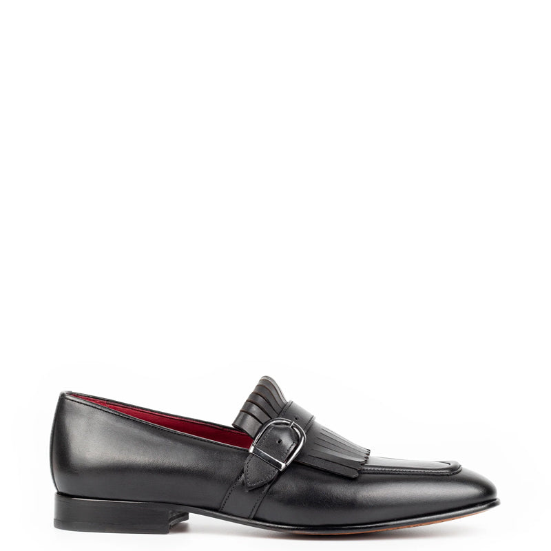 Premium Midnight Leather Single Monk Strap Shoe