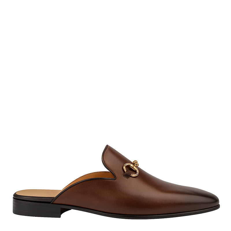 Plain Design Leather Mule