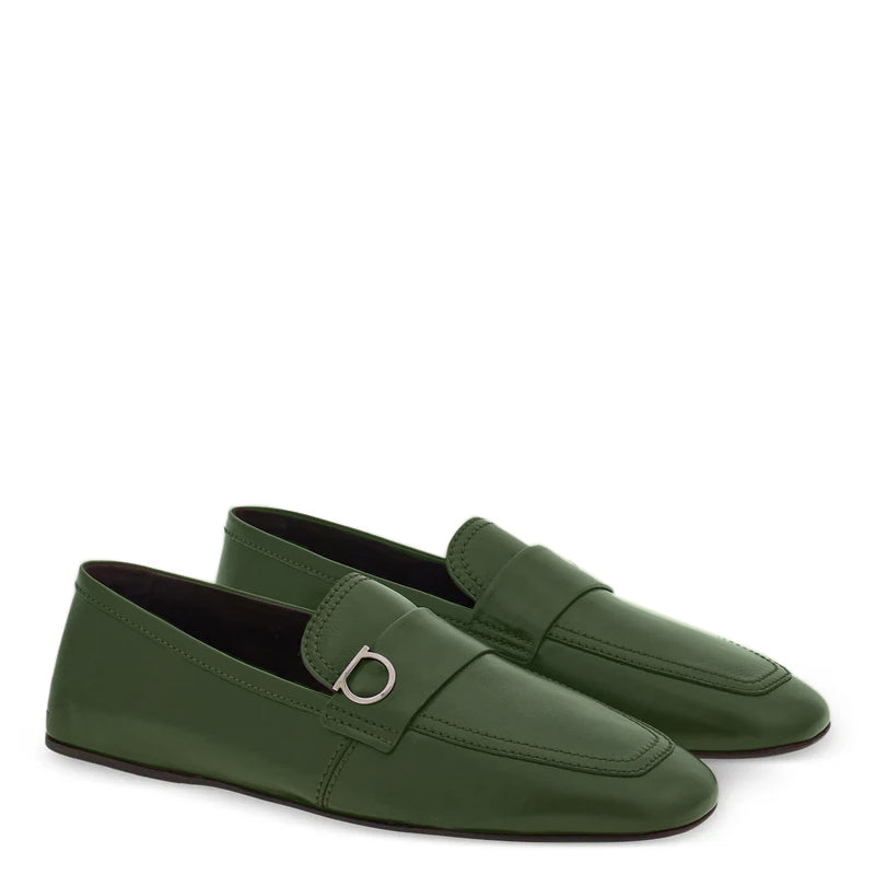 Plaque Leather Loafers