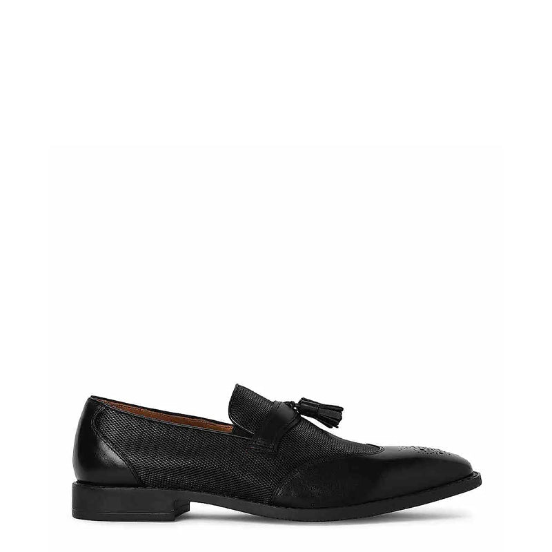 Men Wingtip Solid Leather Tassel Loafer