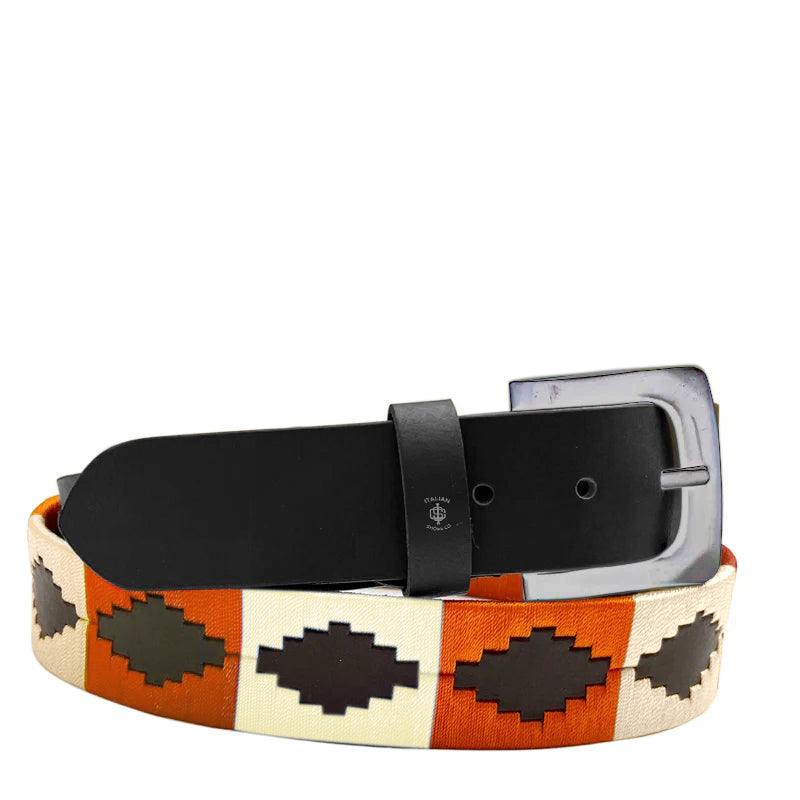 Stile Polo Classic Leather Silver Buckle Belt