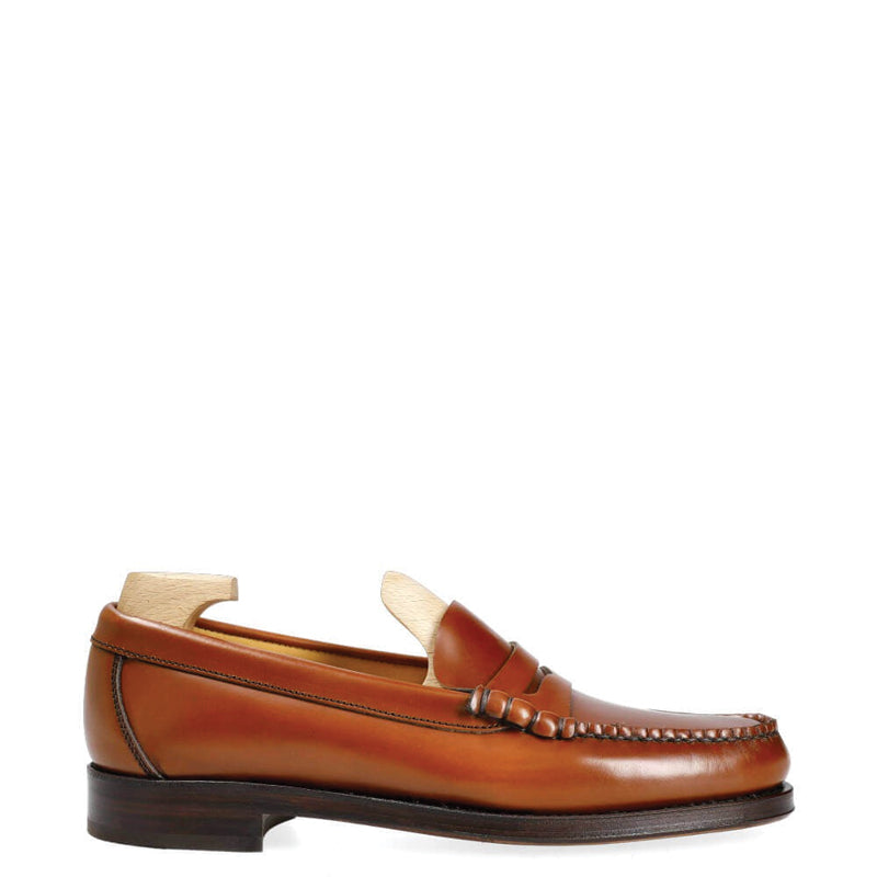 Penny Handmade Polished Leather Tan Loafer