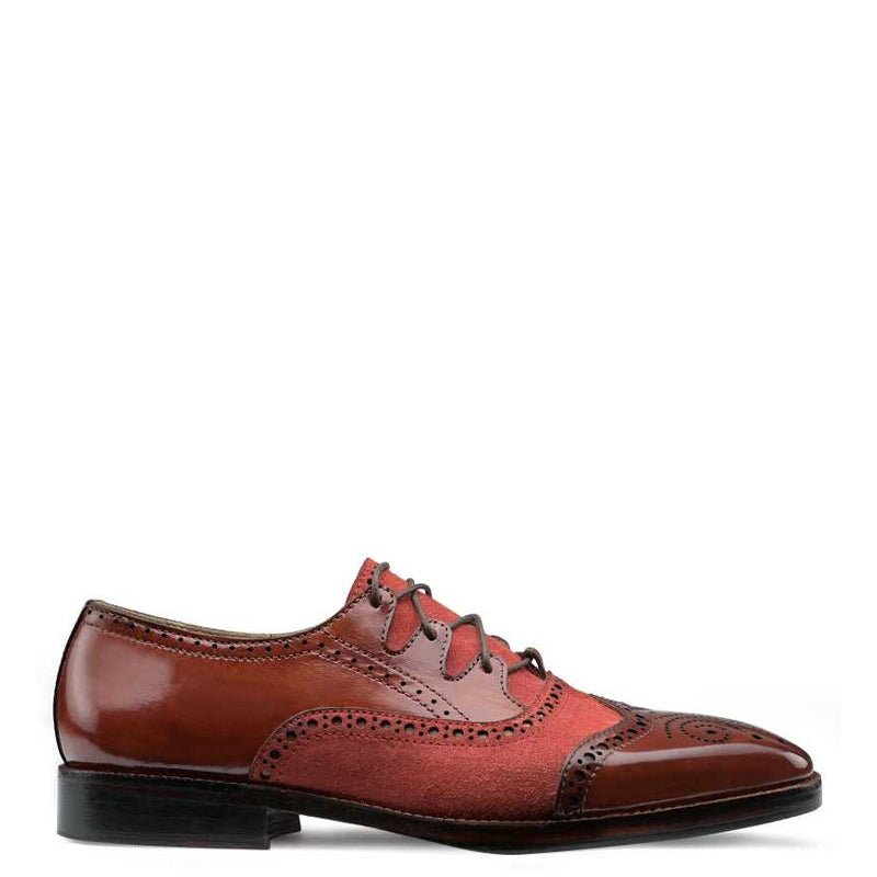 Criss Cross Leather Maroon Oxford Shoe