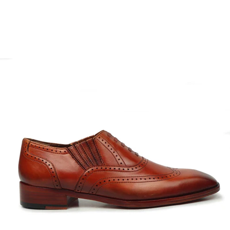 Leather Square Toe Lace-Up Oxford Black Grey Shoe