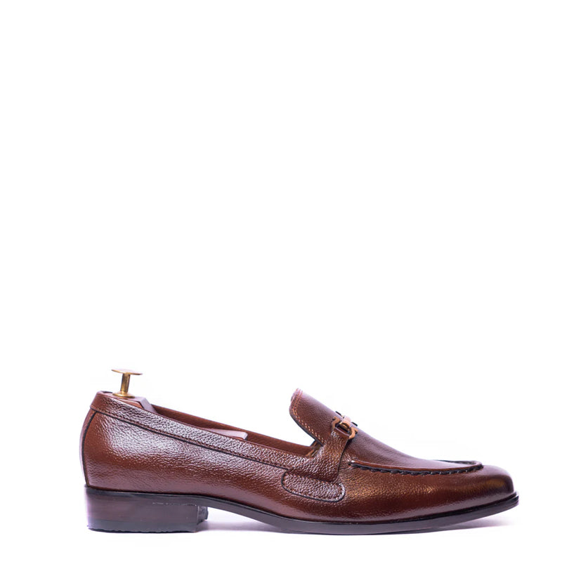 Polished Shiny Leather Horsebit Buckled Loafer