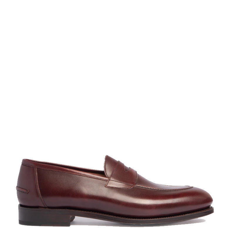 Plain Polished Leather Penny Tan Loafer For Men